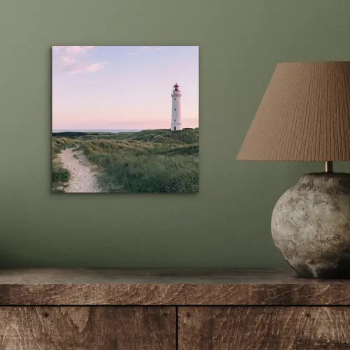 Vuurtoren - Duinlandschap - Zee aluminium wit klein -sfeer2