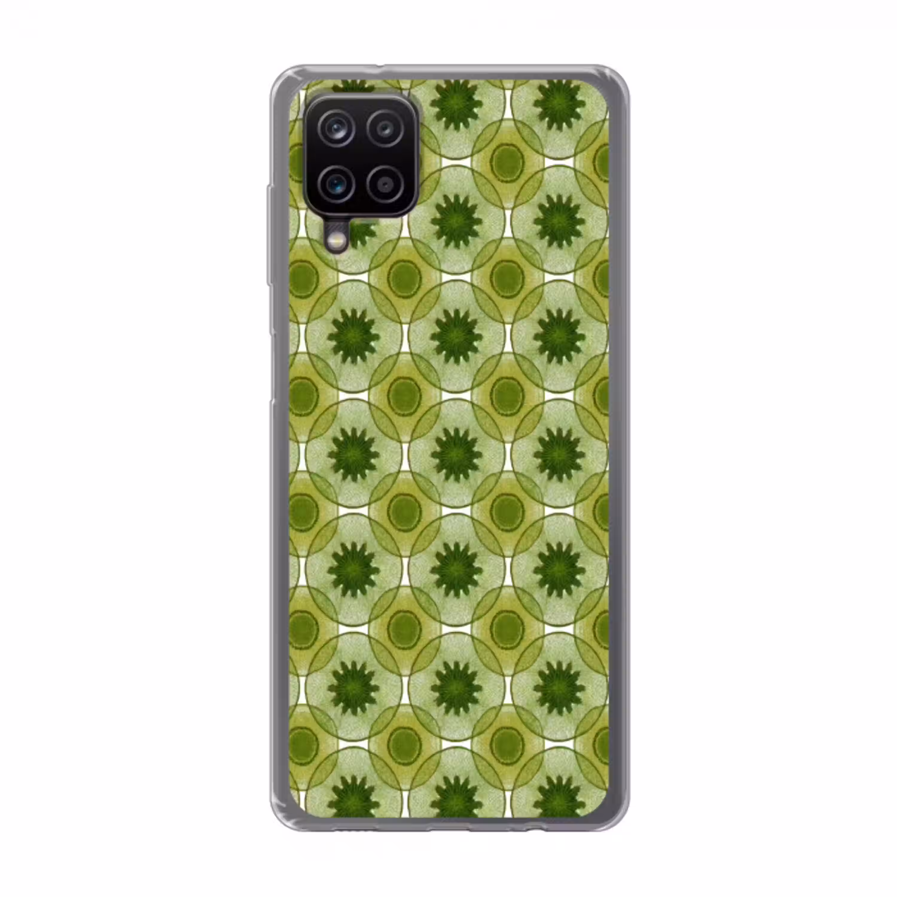 Cirkels - Patroon - Groen Telefoonhoesje Samsung Galaxy A12 klein 372 -3d