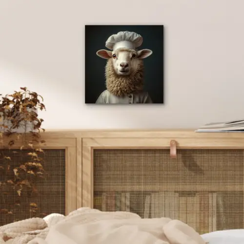 Schaap - Wol - Kok aluminium wit klein -sfeer3