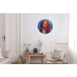 Regenboogkleuren - Man - schilderij Wandcirkel aluminium klein -woonkamer