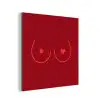 Minimalistisch - Lijnillustratie - Rood aluminium wit klein -3d