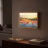 Klaproos - Bloemenveld - Kleurrijk Light Box met batterij (Wandlamp) middel -sfeer1