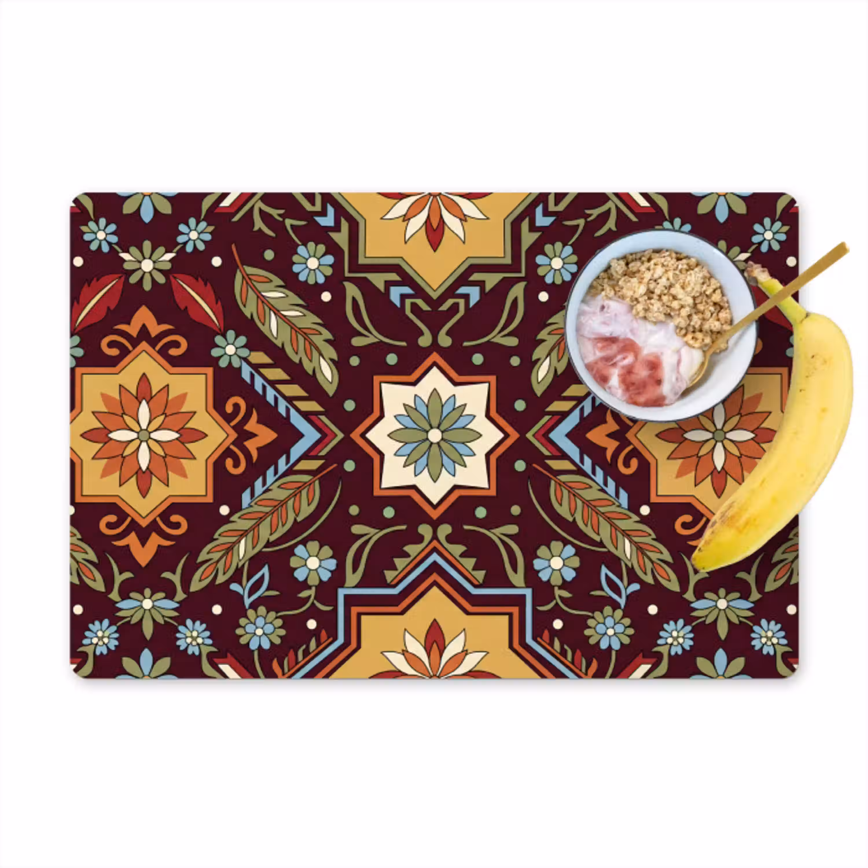 Patroon - Floraal - Geometrisch - Kleurrijk - Decoratie Placemat vinyl groot -zzzproduct_Kitchenyeah-website