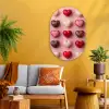 Macarons - Hartjes - Kleurrijk - Roze Wandcirkel Ovaal Glas middel -sfeer4