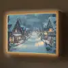 Kerstdorp - Kerst - Sneeuw - Winter Light Box met batterij (Wandlamp) middel -z3d_website