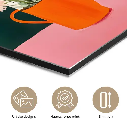 Bloemen - Koffie - Raam aluminium wit klein -closeup_NL