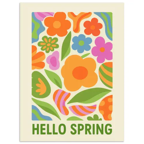 Illustratie - Bloemen - Quote - Kleurrijk poster papier klein -3d