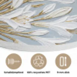 Illustratie - Bloemen - Blauw Akoestische PET Vilt - Rond klein -closeup_DE