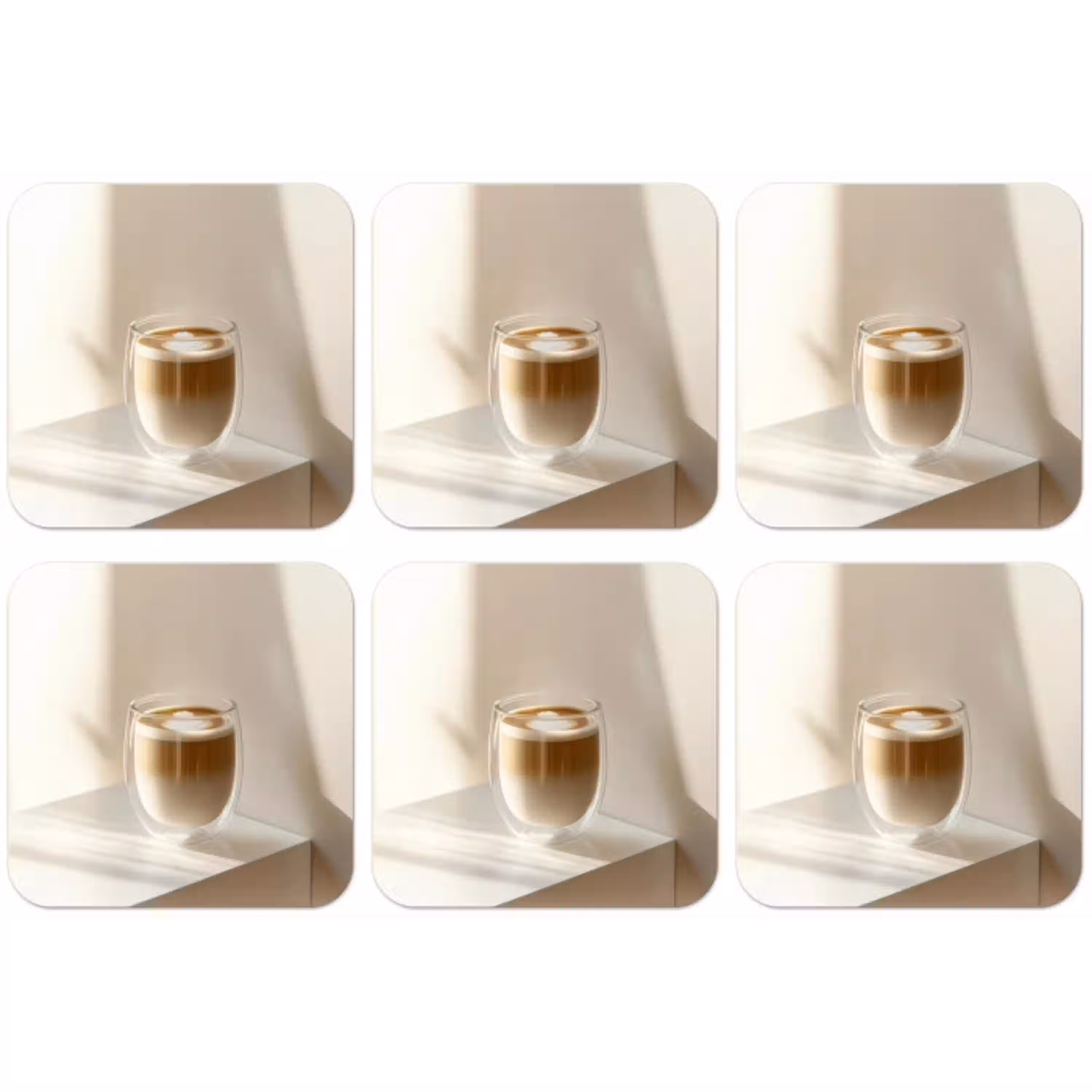 Mok - Latte - Minimalistisch - Schaduw onderzetter kurk middel -zkaufland3dotto
