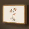 Hond - Pup - Beige Light Box met batterij (Wandlamp kind) middel -z3d_website
