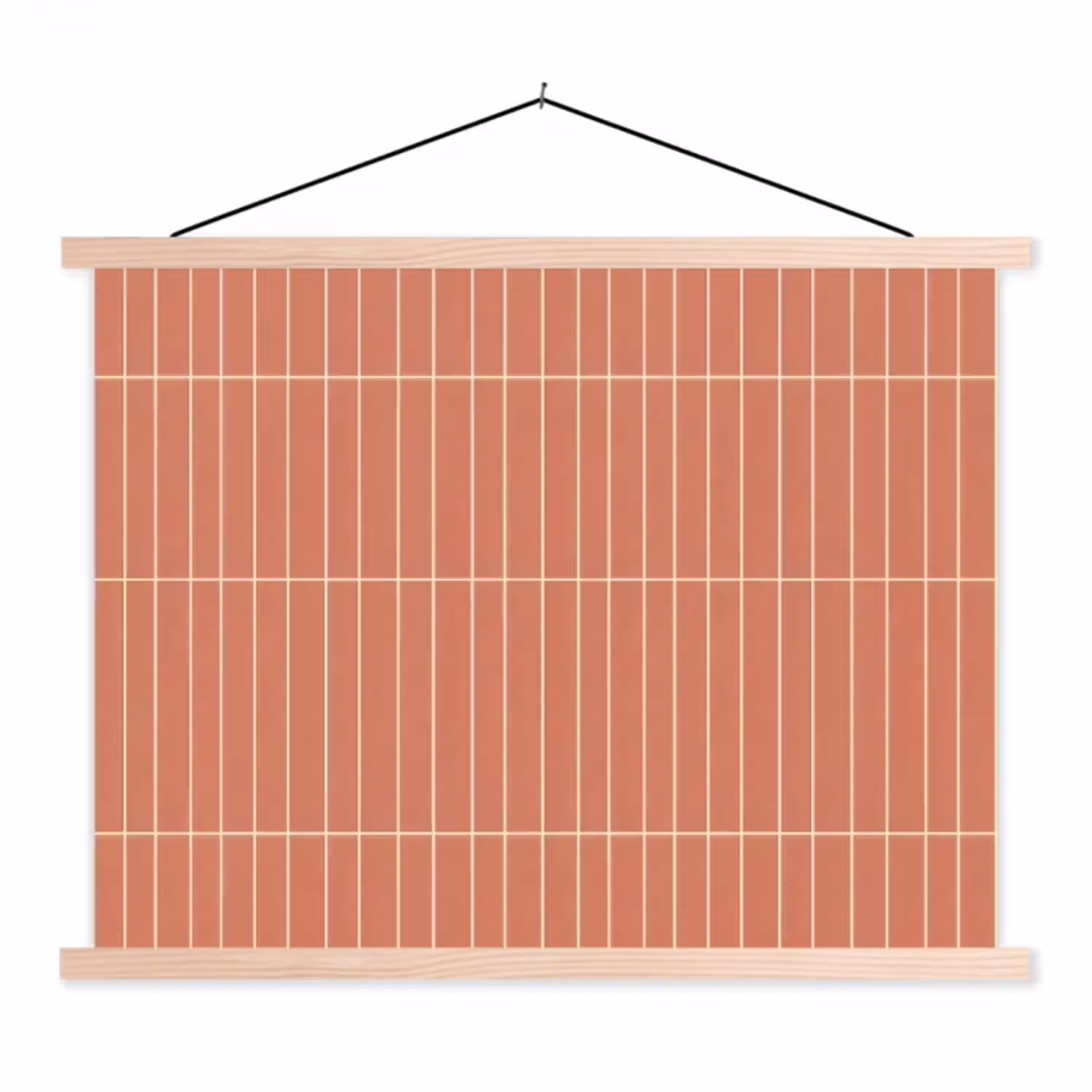 Patroon - Tegels - Terracotta textielposter latten blank klein 122 -3d