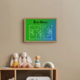 Voetbal - Tactiek - Spel - Groen - Blauw Light Box met batterij (Wandlamp kind) middel -sfeer2_kind