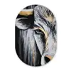 Stier - Hoorns - Snuit - Goud Wandcirkel Ovaal Forex klein -3d