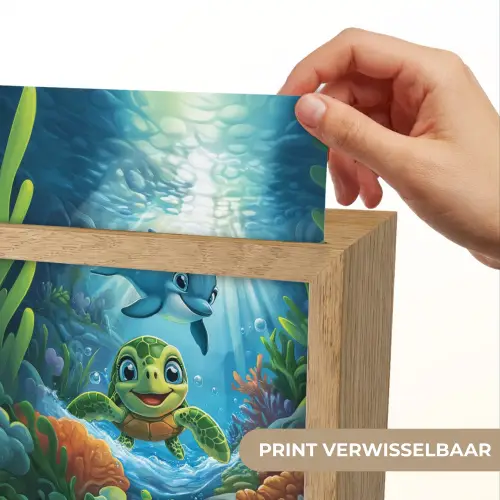 Schildpad - Dolfijn - Oceaan Light Box met kabel (Kinderlampje) klein -USP_websiteprintNL