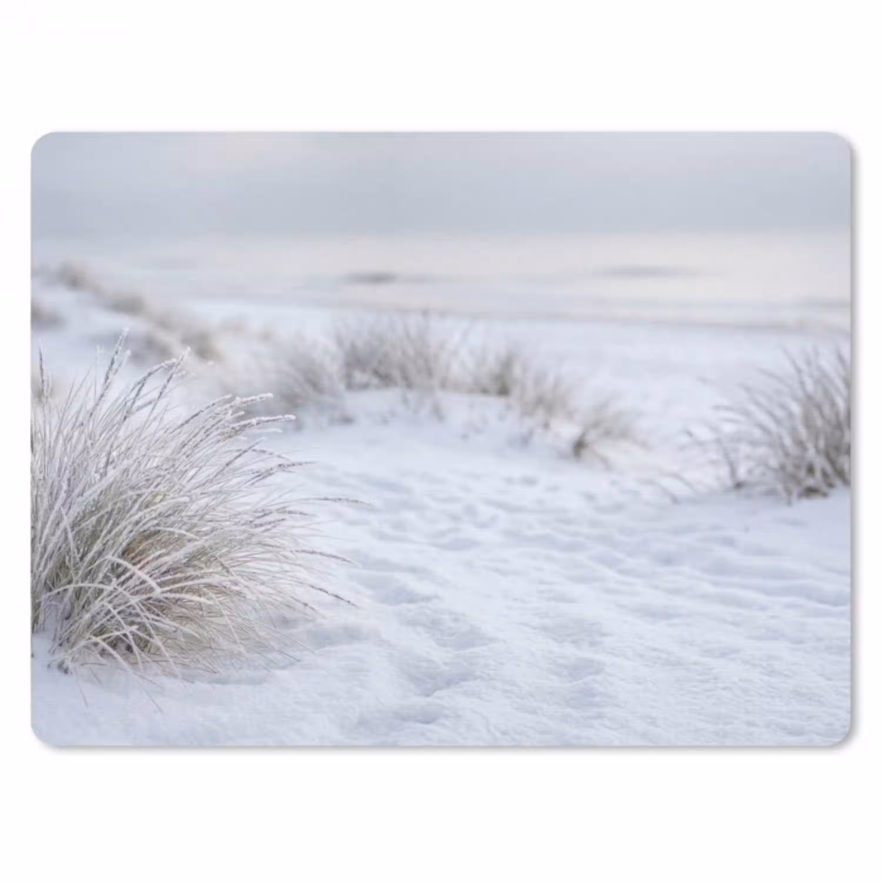 Duinen - Sneeuw - Strand - Winter - Serene muismat rubber klein -3d