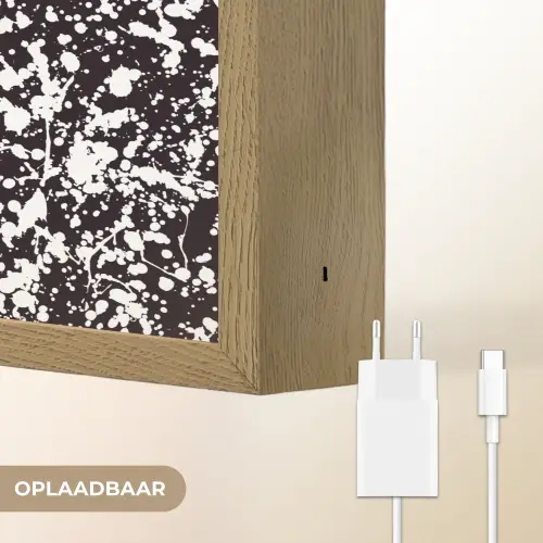 Spat - Stippen - Zwart - Wit Light Box met batterij (Wandlamp) middel 907 -USP_websiteoplaadbaarNL
