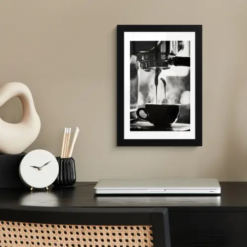 Coffee - Espresso - Koffiemachine - Kop fotolijst zwart zonder passe partout klein -sfeer1