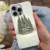Bomen - Sneeuw - Wit Hoesje iPhone 16 Pro Max met koord klein -sfeer3