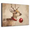 Kerst - Hert - Gewei - Kerstbal - Rendier Textielframe - compleet frame klein -3d