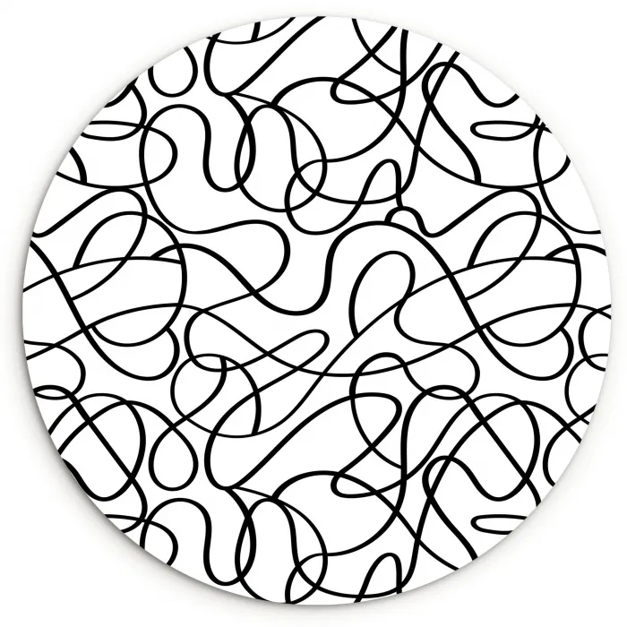 Lustlijnen - Vloeiend - Energiek Wandcirkel plexiglas klein 852 -3d