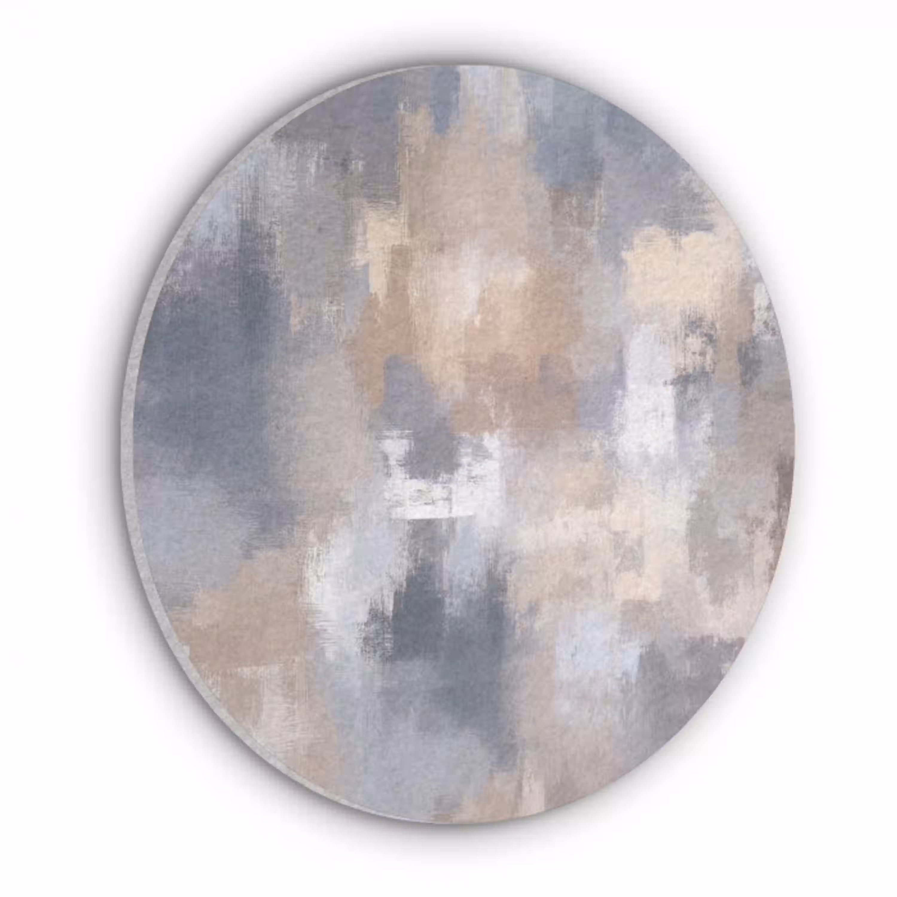 Penseelstreken - Schilderij - Beige Akoestische PET Vilt - Rond klein -3d