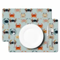 Krabben - Speels - Kleurrijk Placemat vinyl groot 368 -zzsfeer2_Kitchenyeah-website