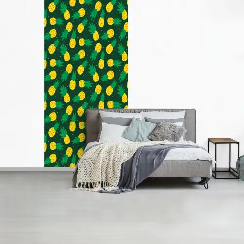 Donkergroen - Ananas - Bladeren fotobehang vinyl groot 64 -slaapkamer