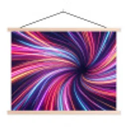 Abstract - Swirl - Futuristic - Neon textielposter latten blank klein -3d