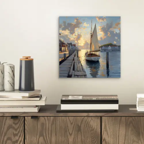 Zeilboot - Zon - Pier - Hout aluminium wit klein -sfeer1