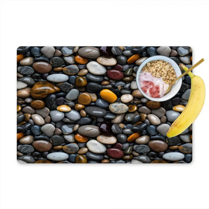 Geel - Kiezels - Glad Placemat vinyl groot 368 -zzzproduct_Kitchenyeah-website