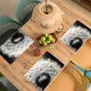 Paardenbloem - Zwart - Wit Placemat vinyl groot -zzsfeer5_Kitchenyeah-website