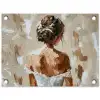 Vrouw - Verf - Abstract - Beige - Modern tuinposter los doek klein -3d
