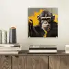 Aap - Chimpansee - Banaan - Geel - Dieren - Stropdas plexiglas 5mm klein -sfeer1