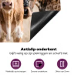Texas Longhorn - Kalf - Weide - Dieren Inductie beschermer vinyl 3mm middel -zzzzzzz-cc-onderkant