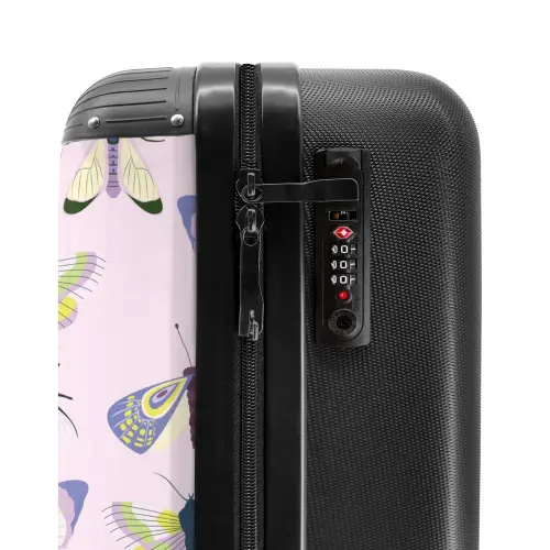 Summer memories - Vlinder en insectenpatroon NBS - Handbagage koffer - Kinderen Unisex middel -slot