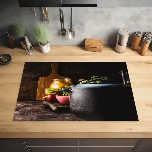Culinaire Voorbereidingen bij Schemerlicht Inductie beschermer vinyl 3mm klein -sfeer5