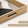 Golven - Abstract - Beige Dienblad Rechthoek middel -USP_HandgreepNL