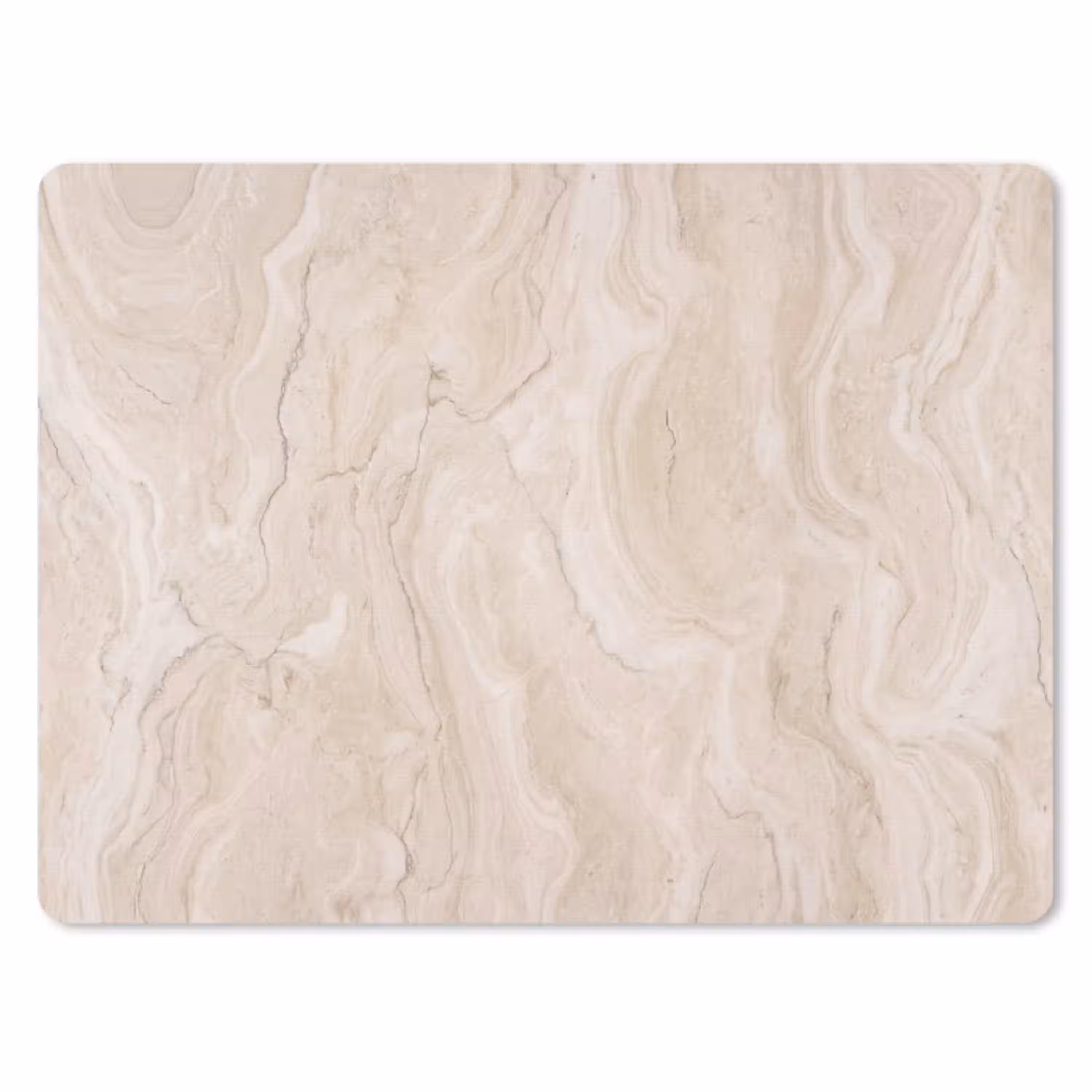 Marmer - Patroon - Beige - Steen - Abstract muismat rubber klein -3d