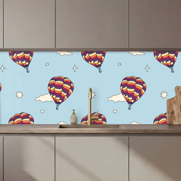 Design - Vintage - Luchtballon keuken achterwand 2 middel 871 zz_3dshopping