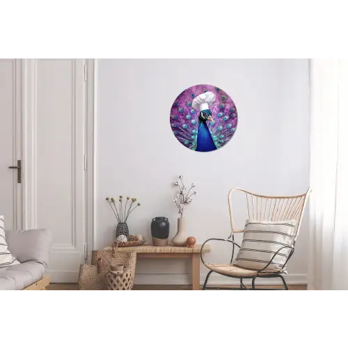 Pauw - Koksmuts - Cool - Paars Wandcirkel aluminium klein -woonkamer