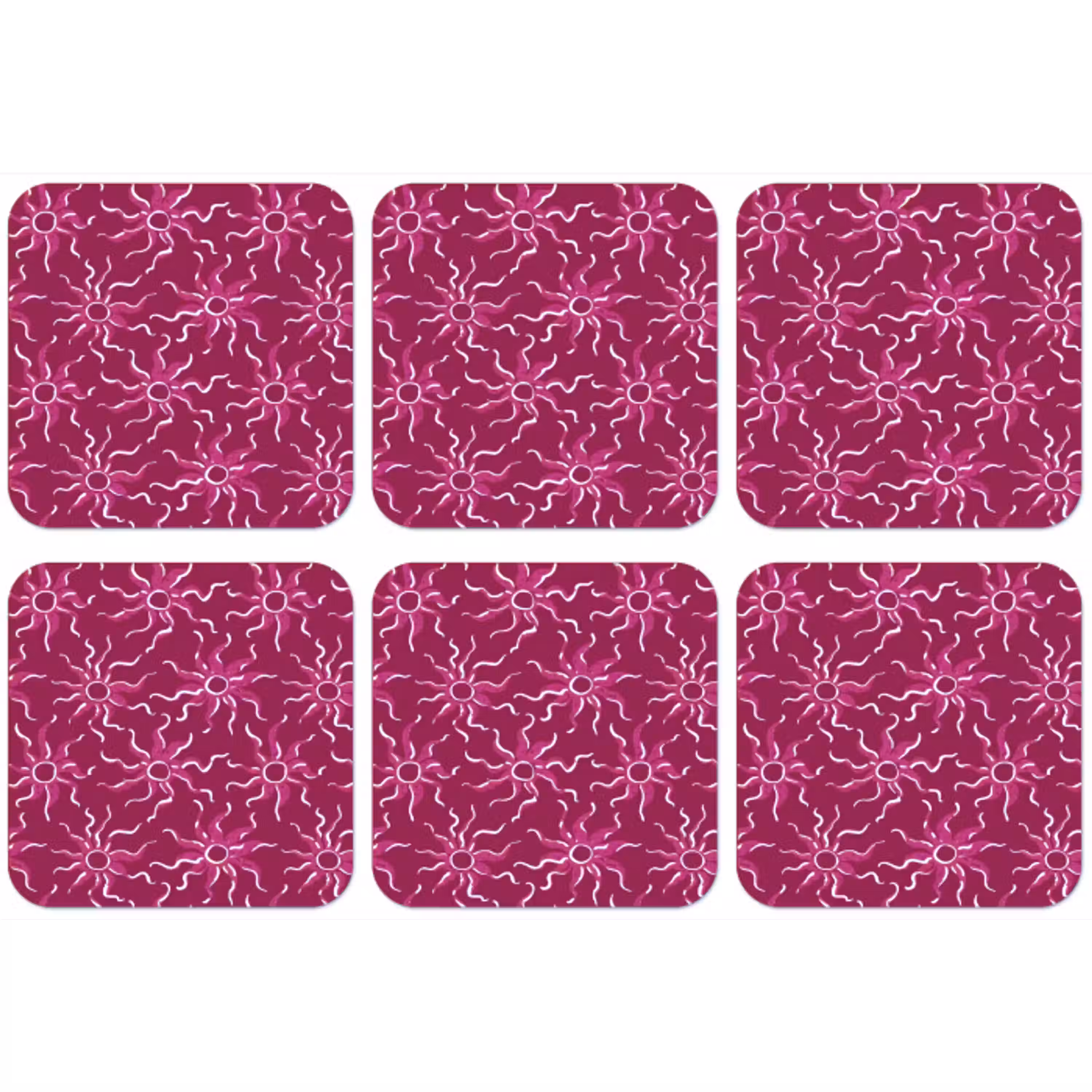 Bohemian - Zon - Magenta onderzetter kurk middel 366 -zkaufland3dotto