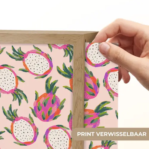 Drakenfruit - Patroon - Roze Light Box met batterij (Wandlamp) middel 907 -USP_websiteprintNL