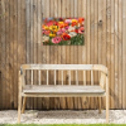 Bloemenveld - Klaprozen - Kleurrijk Tuinposter op houten frame 2 cm dik klein -sfeer4