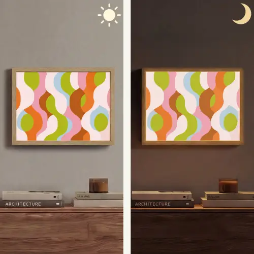 Abstract - Vormen - Roze Light Box met batterij (Wandlamp) middel -sfeer3
