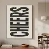 Cheers - Japandi - Zwart - Letters Textielframe zwart klein -sfeer2