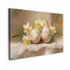 Bloemen - Eieren - Geschilderd Tuinposter op houten frame 2 cm dik klein -3d