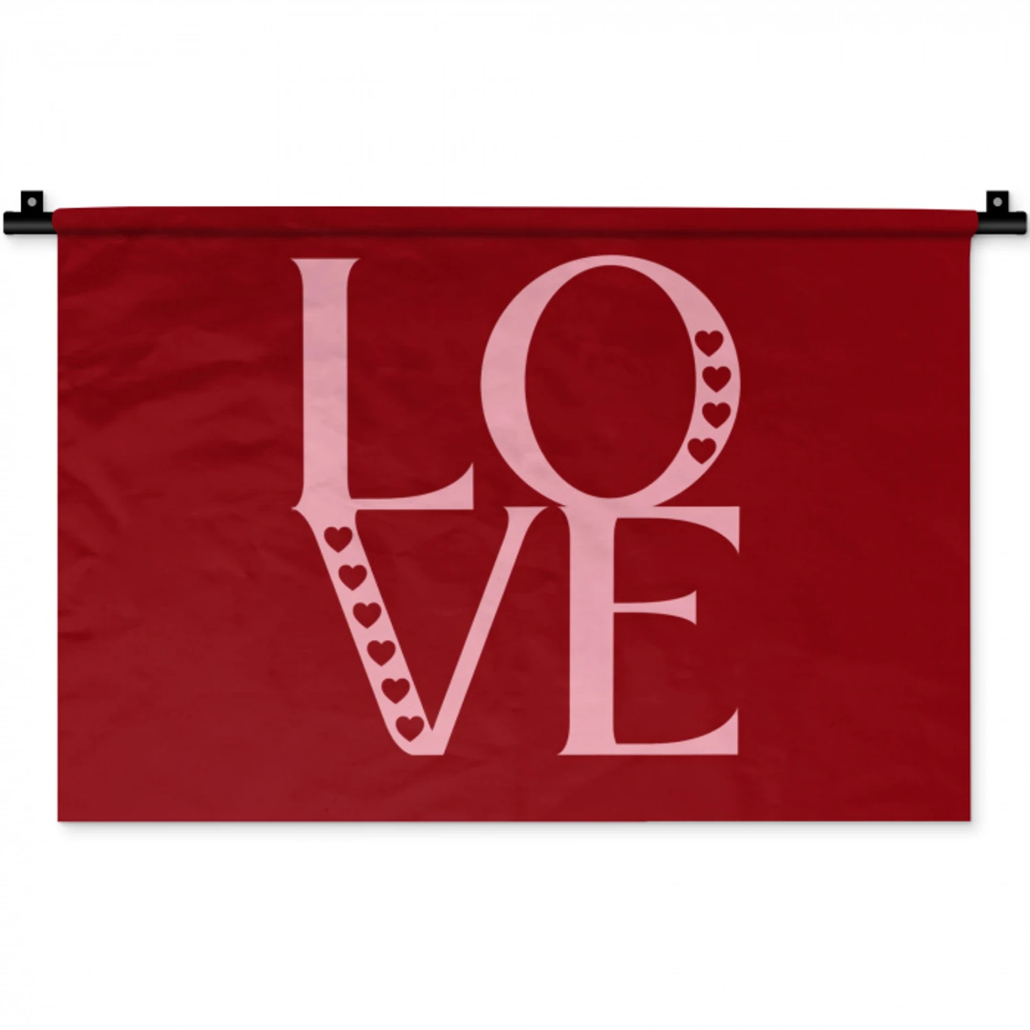 Love - Rood - Hatjes Wandkleed katoen klein -zz3d