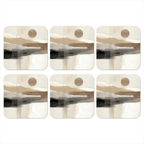 Minimalistisch - Landschap - Dimensie onderzetter kurk middel -3d