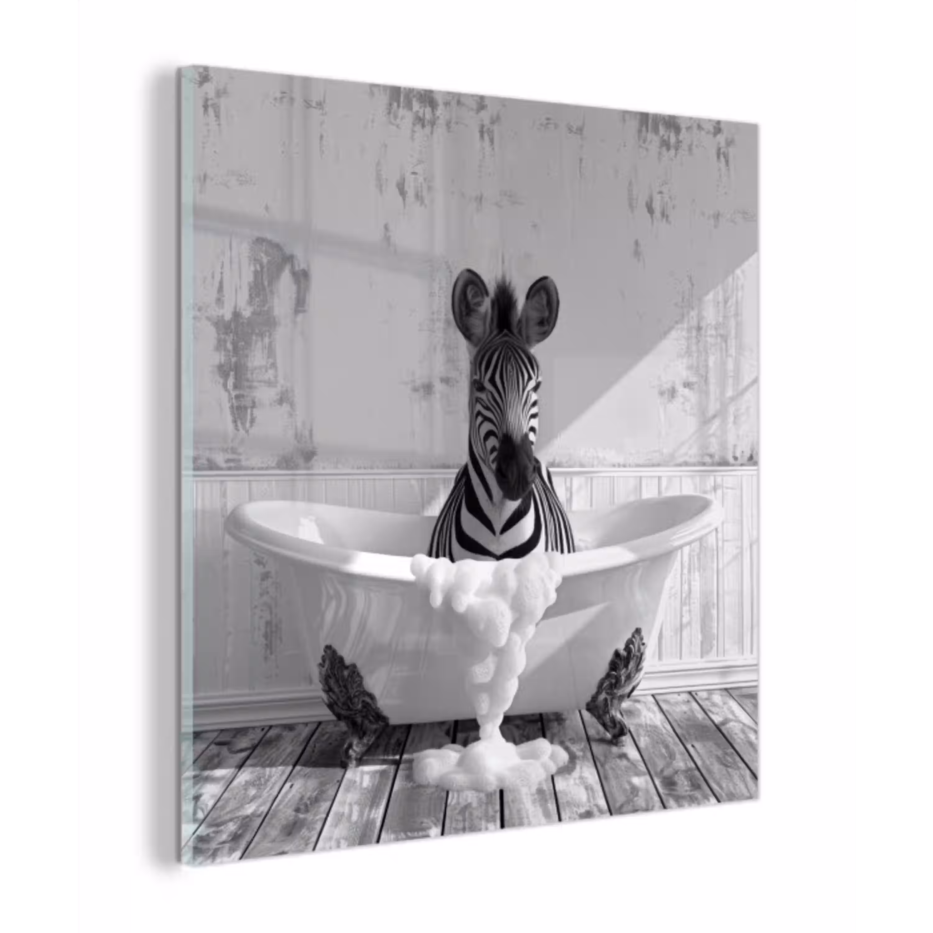 Zebra - Wilde dieren - Vintage - Zwart - Wit plexiglas 5mm klein -z3d