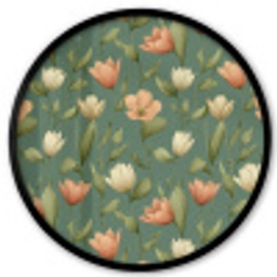 Tulpen - Botanisch - Groen Fotolijst rond zonder passe partout klein 856 -3d